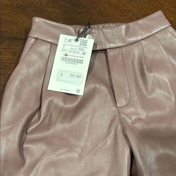 Zara Girls’ Faux Leather Wide Leg Pants - Picture 2 of 6